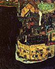 Egon Schiele Famous Paintings - City on the Blue River II